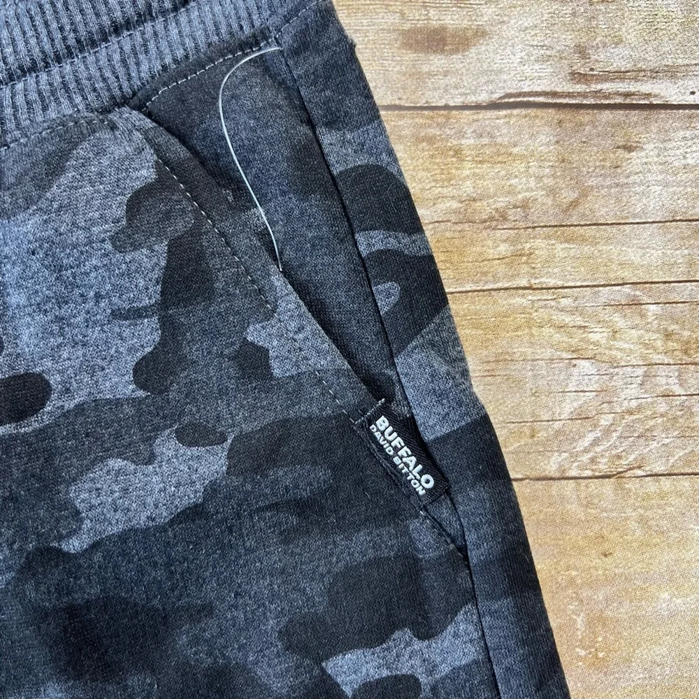 Buffalo David Bitton Evan Boys  Grey Camo‎ Slim Straight Knit Shorts Size 8